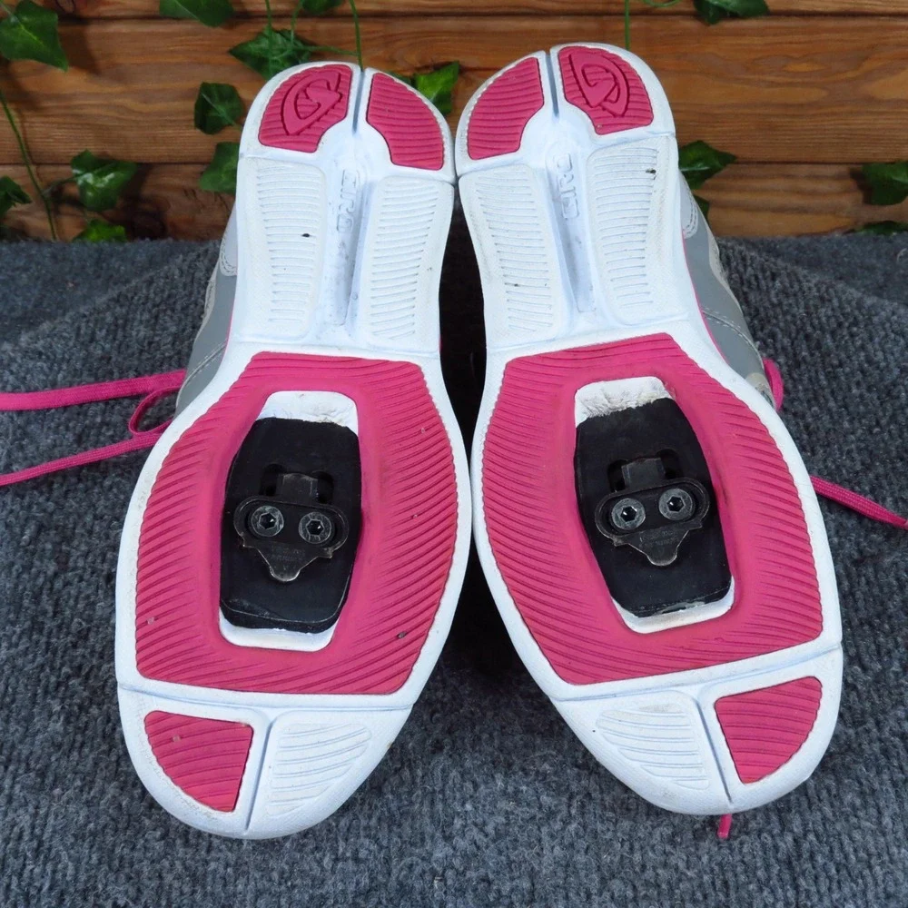 Giro Whynd Women Cycling Shoe Size 9 Indoor Spin Road Bike Gray Pink Synthetic